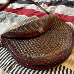 Handmade leather crossbody bag